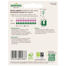Load image into Gallery viewer, MicroGreens Amaranth Red Aztec