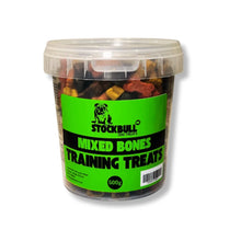 Load image into Gallery viewer, Stockbull Training Treats Mix Bones 500g Tub