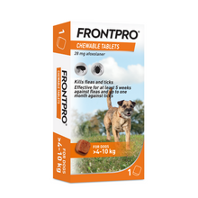 Load image into Gallery viewer, FRONTPRO® Chewable Tablets Flea & Tick Treatment for Dogs 1 Tablet