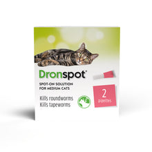 Load image into Gallery viewer, Dronspot Spot On Wormer for Small, Medium & Large Cats - 1 Or 2 Pipettes