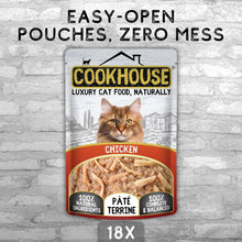 Load image into Gallery viewer, COOKHOUSE 100% Natural & Complete Luxury Wet Cat Food 18 x 70g -Pate
