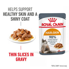 Load image into Gallery viewer, Royal Canin Wet Cat Food Hair & Skin Care in Gravy Pack of 12 x 85g