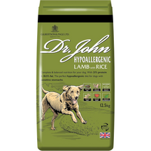 Load image into Gallery viewer, Dr John Hypoallergenic Dog Food 12.5kg – Complete Dry Food for Sensitive Dogs | Available in Duck & Salmon, Chicken or Lamb & Rice | VAT Free