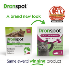Load image into Gallery viewer, Dronspot Spot On Wormer for Large Cats (5 to 8kg) 6 Pipettes