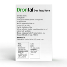 Load image into Gallery viewer, Drontal Tasty Bone Wormer Tablets for Small & Medium Dogs - 2 to 20kg All Pack Sizes