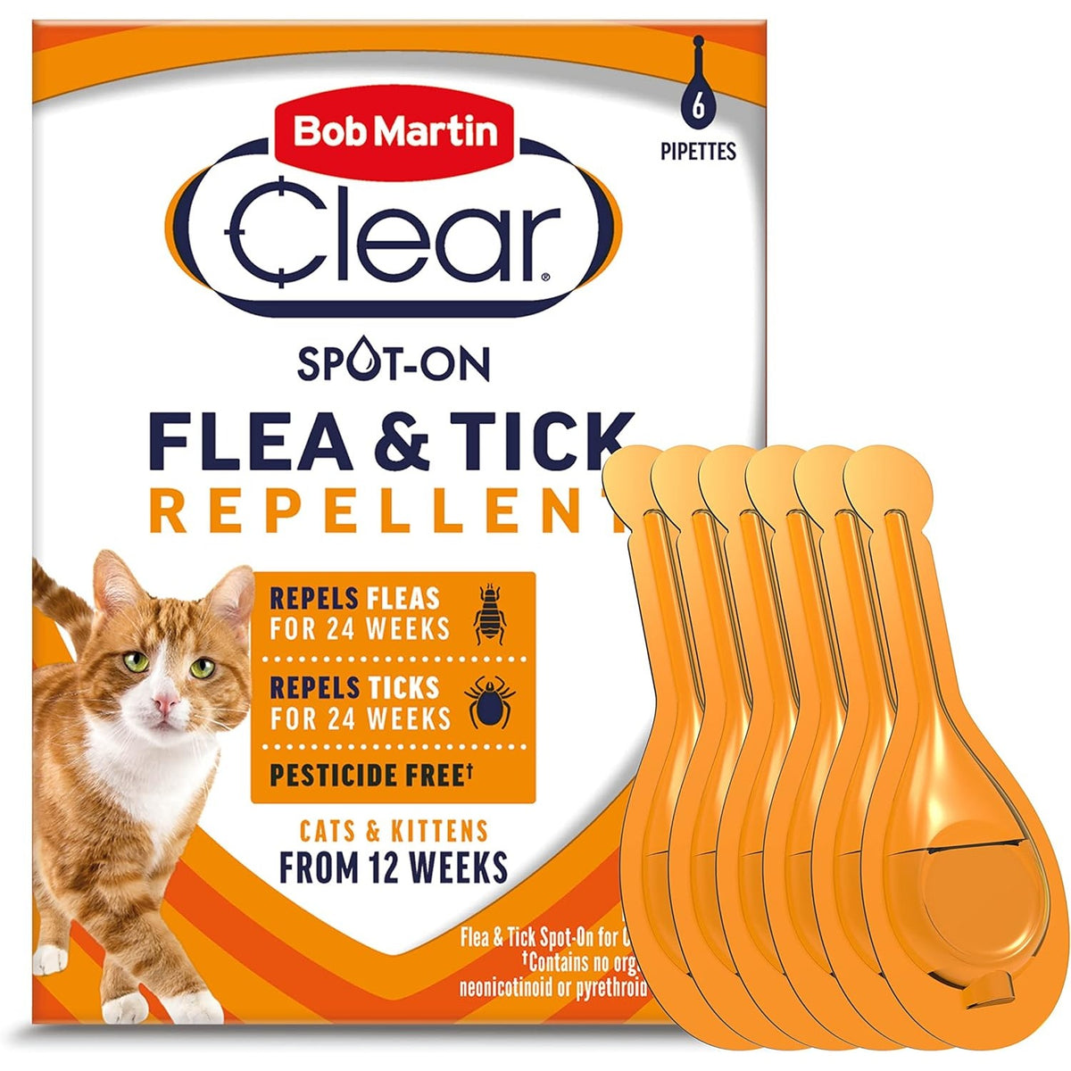 Bob Martin Clear Pesticide Free Spot On For Cats Flea Tick Repellent  Direct4Pet Free Delivery