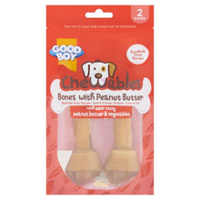 Load image into Gallery viewer, Chewables Dog Peanut Butter Medium Bones 2 Pack 158g | Direct4Pet Free Delivery