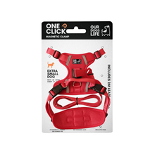 Load image into Gallery viewer, Our Dogs Life Magnetic Lock Lead & Harness Set: Red