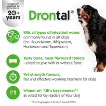 Load image into Gallery viewer, Drontal Tasty Bone XL Wormer Tablets, Convenient for Large Dogs (Over 20kg), All Pack Sizes