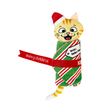 Load image into Gallery viewer, KONG Holiday Cat Pull-A-Partz Present Striped Wrap