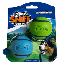 Load image into Gallery viewer, Chuckit! Sniff Fetch Ball Bacon/Peanut Butter 1pck/2pck Medium