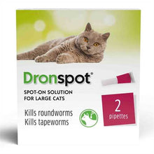Load image into Gallery viewer, Dronspot Spot On Wormer for Small, Medium & Large Cats - 1 Or 2 Pipettes