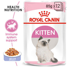 Load image into Gallery viewer, Royal Canin Wet Cat Food Kitten Pouch In Jelly 48 x 85g