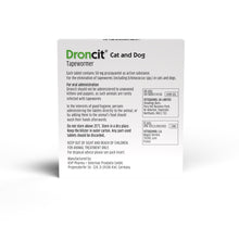 Load image into Gallery viewer, Droncit Tablet Tapewormer for Cats and Dogs - All Pack Sizes