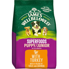 Load image into Gallery viewer, James Wellbeloved Turkey, Kale & Quinoa Puppy/Junior Dog Superfood 1.5kg