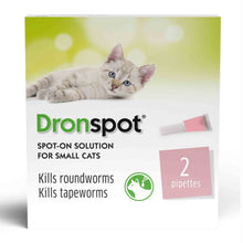 Load image into Gallery viewer, Dronspot Spot On Wormer for Small, Medium & Large Cats - 1 Or 2 Pipettes