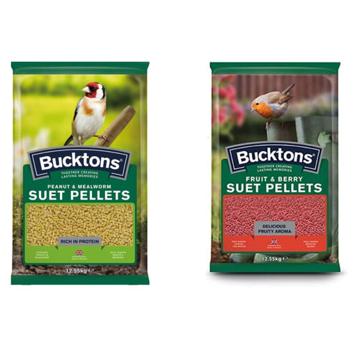 Bucktons Suet Pellets Bird Food Seed 12.55kg - All Flavours Available