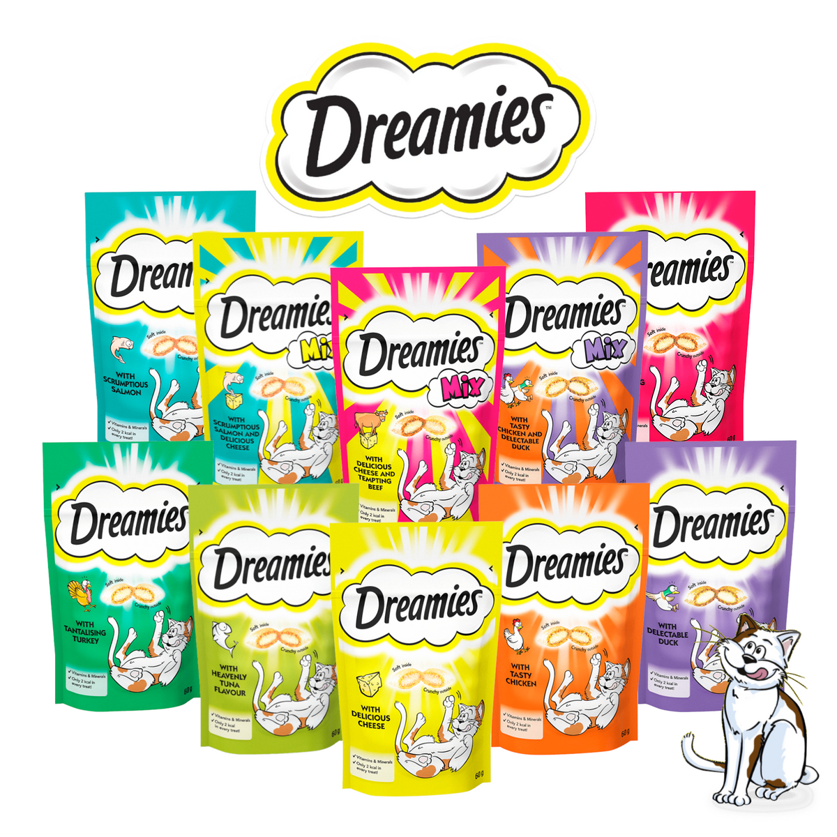 Dreamies 60g X 8 Pack In Various Flavours Treat Free Delivery dreamies-60g-x-8-pack-in-various-flavours-treat-free-delivery