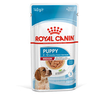 Load image into Gallery viewer, Royal Canin Nutritional Wet Dog Food For Medium Puppy 10x140g