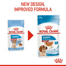 Load image into Gallery viewer, Royal Canin Nutritional Wet Dog Food For Medium Puppy 10x140g