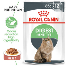 Load image into Gallery viewer, Royal Canin Wet Cat Food Digestive Care In Gravy Pouch 48 x 85 g