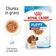 Load image into Gallery viewer, Royal Canin Nutritional Wet Dog Food For Medium Puppy 10x140g