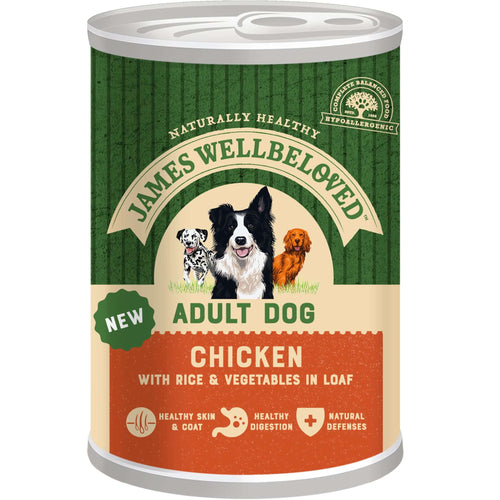James Wellbeloved Chicken & Rice Adult Wet Dog Food 400g x 12