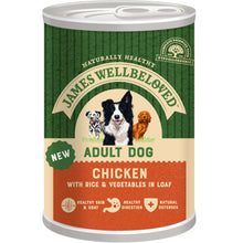 Load image into Gallery viewer, James Wellbeloved Chicken & Rice Adult Wet Dog Food 400g x 12