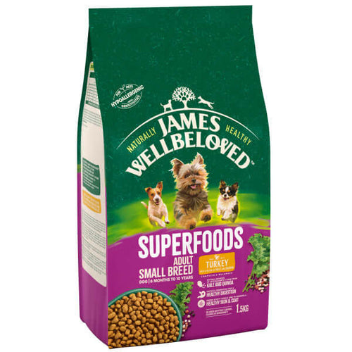 James Wellbeloved Turkey Kale & Quinoa Small Breed Dog Superfood 1.5kg