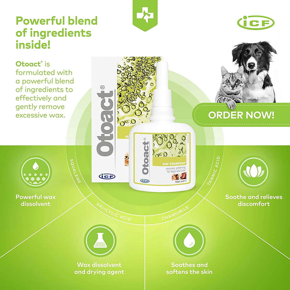 Vetruus Otoact Ear Cleaner for Dogs & Cats Hygiene Direct4Pet