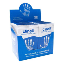 Load image into Gallery viewer, Clinell Antimicrobial Disinfectant Hand Wipes Anti-Bacterial x 100 Sachets
