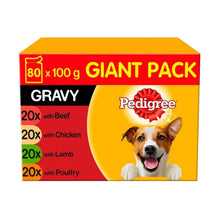 Load image into Gallery viewer, Pedigree Pouch Adult Favourites Wet Dog Food Pouches 80 Pack