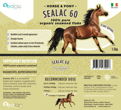 Load image into Gallery viewer, Sealac Horse &amp; Pony Seaweed Mix 1.5Kg - Organic Atlantic Seaweed Mix, Rich in over 60 Minerals and Vitamins, Supports Animal Health, Performance and Fertility Specially Formulated For Horses and Ponies
