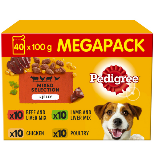 Pedigree Dog Pouches Mixed Selection in Jelly 100g x40 