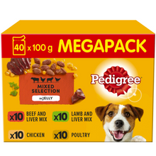 Load image into Gallery viewer, Pedigree Dog Pouches Mixed Selection in Jelly 100g x40 
