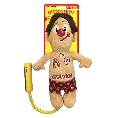 Hasbro Dog Toys Operation Cavity Sam Squeak & Crunch With Rope