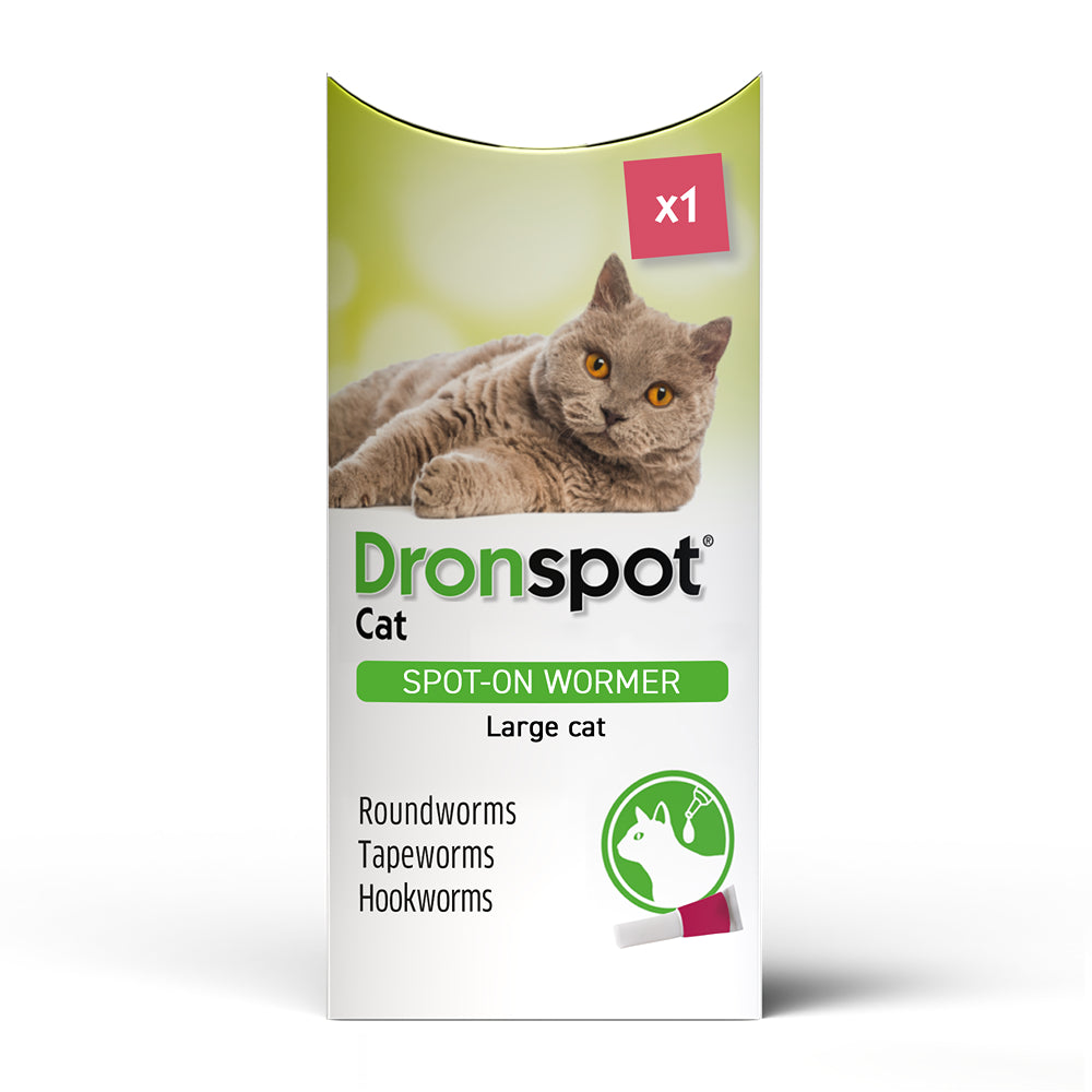 Dronspot Spot On Wormer for Small, Medium & Large Cats - 1 Or 2 Pipettes
