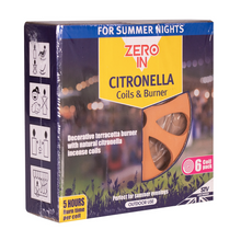 Load image into Gallery viewer, Zero In Citronella Terracotta Burner &amp; Coil 6-Pack
