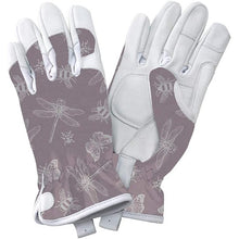 Load image into Gallery viewer, Kent &amp; Stowe Leather Gloves Flutter Bugs Teal/Purple Small/Medium
