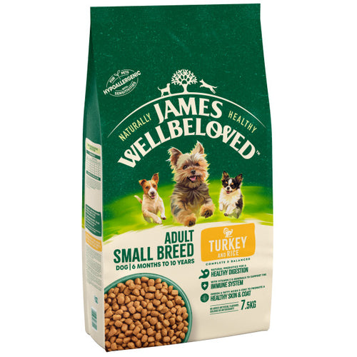 James Wellbeloved Turkey & Rice Adult Small Breed Dog Food 7.5kg