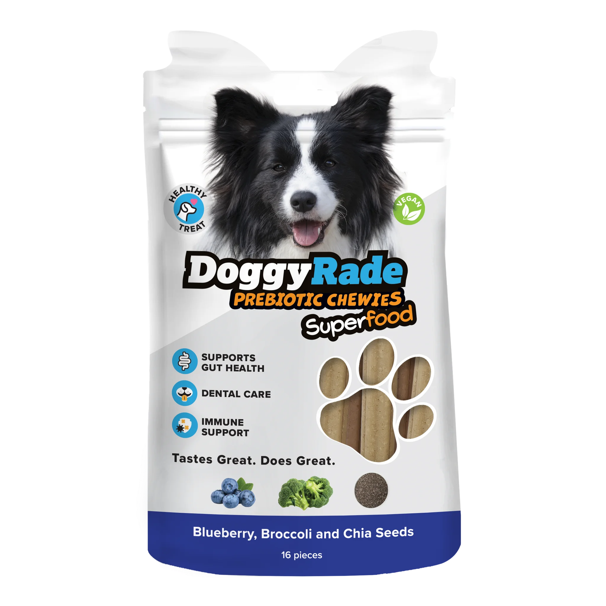 DoggyRade Dog Treats Prebiotic Superfood Chewies Various Flavours 