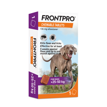 Load image into Gallery viewer, FRONTPRO® Chewable Tablets Flea &amp; Tick Treatment for Dogs 1 Tablet
