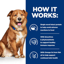 Load image into Gallery viewer, Hill&#39;s Prescription Diet Derm Complete Skin Care and Food Sensitivities Dry Dog Food with Rice &amp; Egg 12kg Bag
