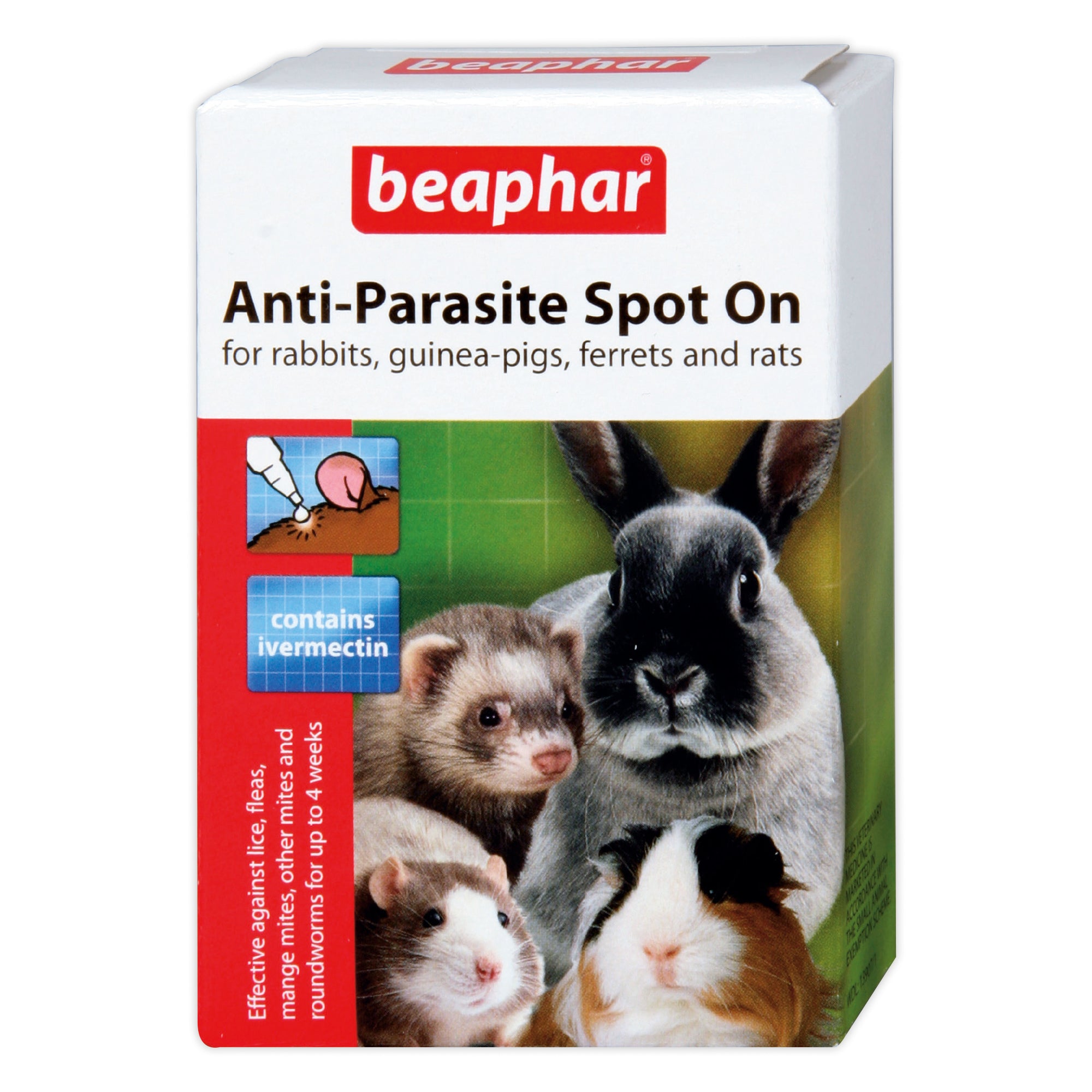 Beaphar Anti-Parasite Spot On for Rabbit and Guinea Pigs 4 Pipettes