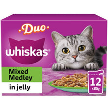 Load image into Gallery viewer, WHISKAS 1+ Cat Pouches Duo Mixed Medley in Jelly 12x85g

