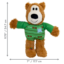 Load image into Gallery viewer, KONG Holiday Wild Knots Sweater Bear Green Medium/Large
