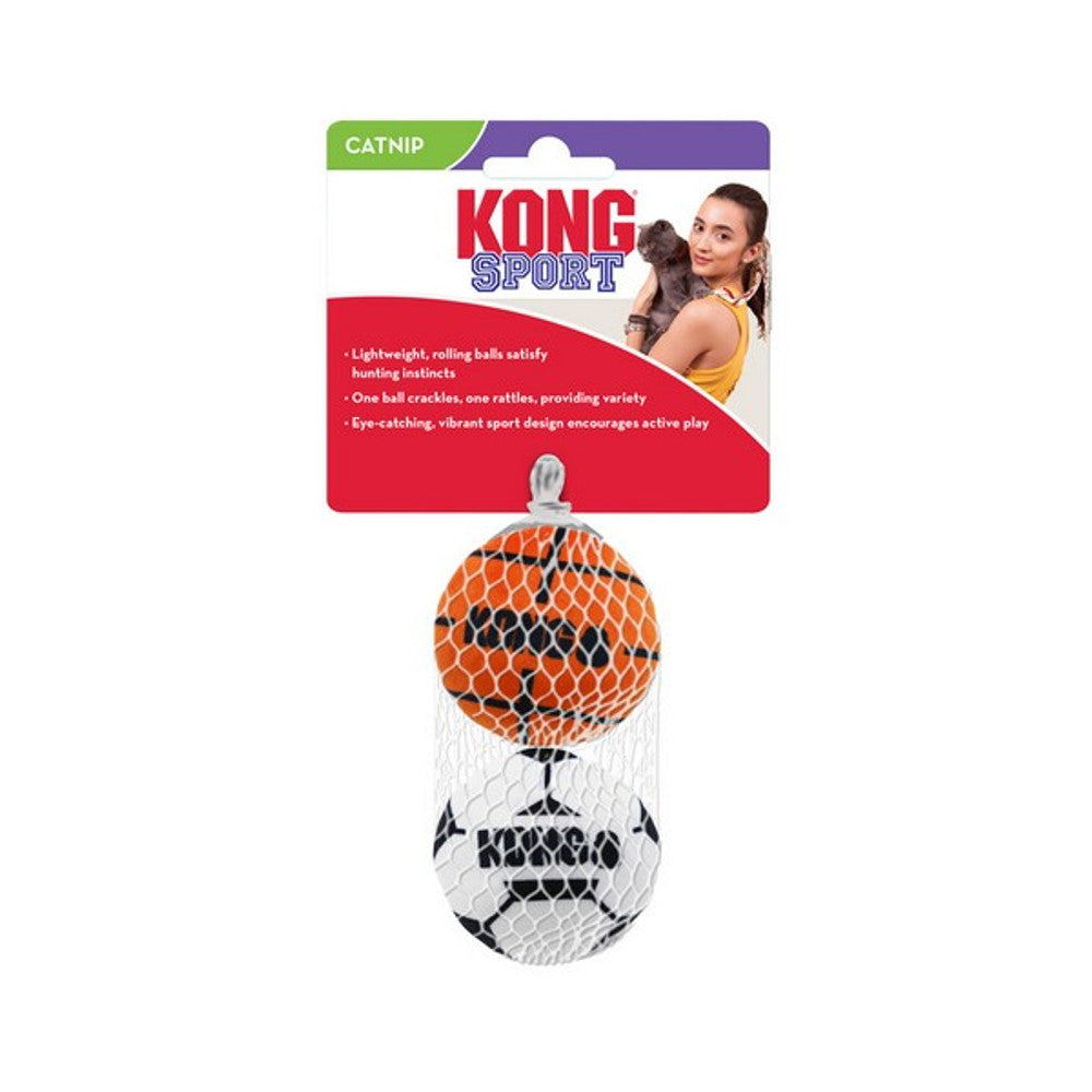 KONG Cat Sport Balls 2 Pack Assorted with Catnip