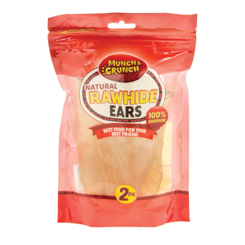 Munch & Crunch Rawhide Ears Natural & Smoked