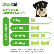 Load image into Gallery viewer, Drontal Tasty Bone Wormer Tablets for Small &amp; Medium Dogs - 2 to 20kg All Pack Sizes
