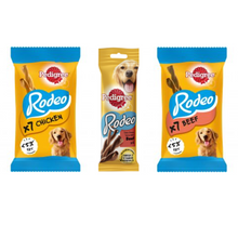 Load image into Gallery viewer, Pedigree Rodeo Dog Treats with Beef or Chicken
